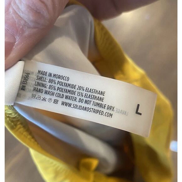 Solid & Striped Re/done Womens Large Yellow Malibu One Piece Swimsuit Retro 70’s - Picture 5 of 5